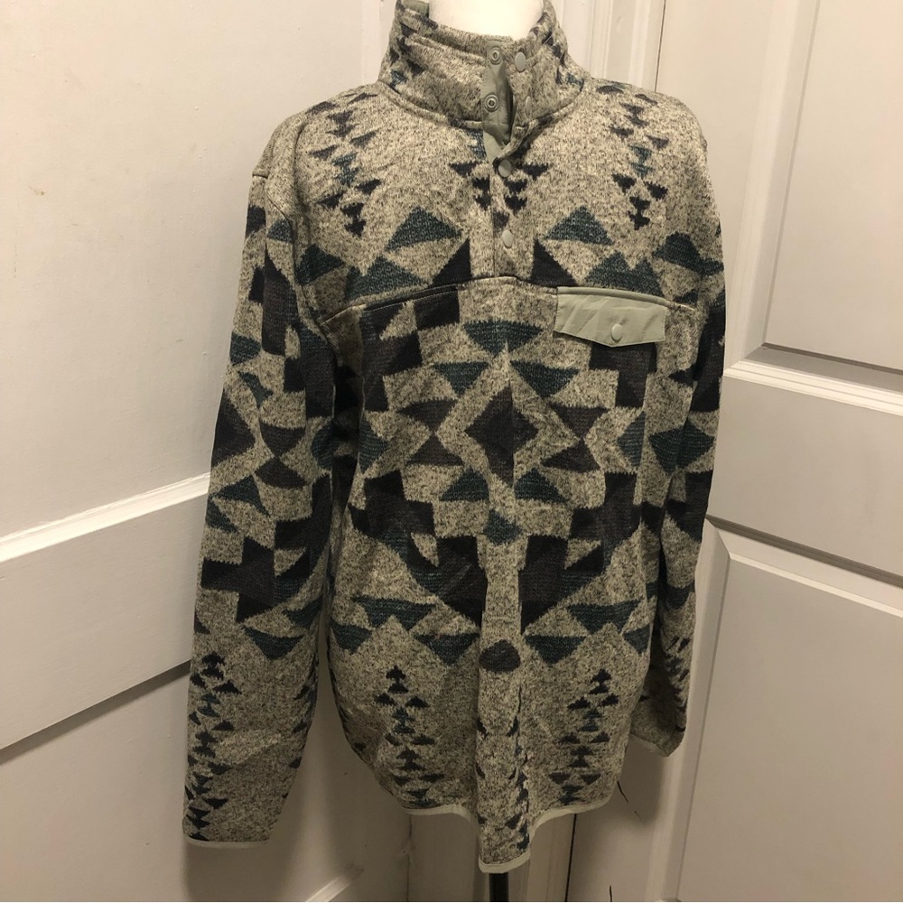 Lucky brand mens half button sweater size xl